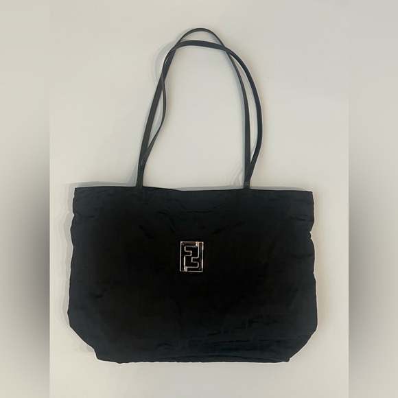 Fendi Handbags - Fendi Zucca Black Nylon Tote Bag